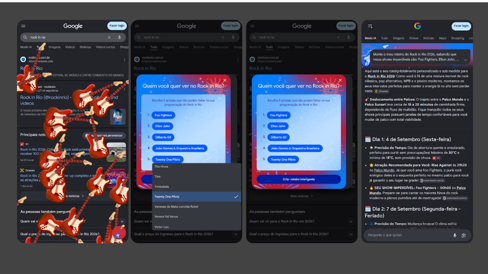 Google e o Rock in Rio prepararam uma surpresa especial para o público — Foto: Reprodução/ CDI Comunicação