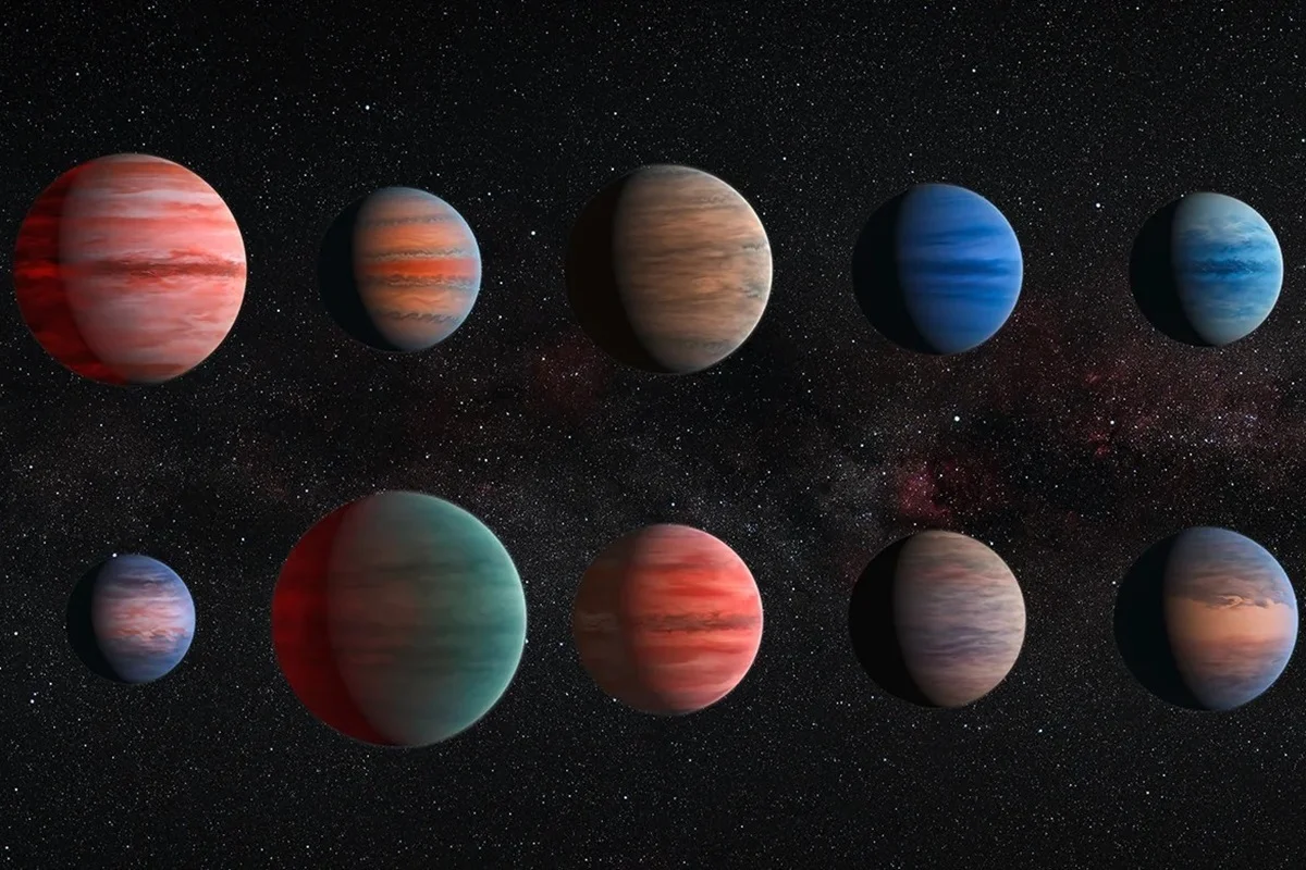 Ilustração colorida de exoplanetas - Metrópoles