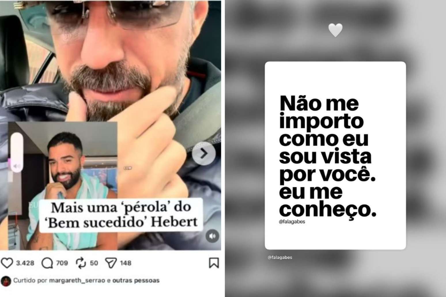 Postagem curtida por Margareth | Indireta postada por Hebert