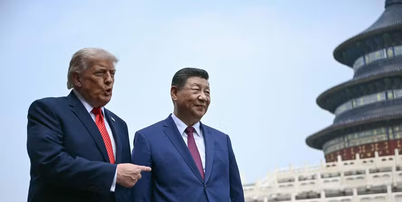 XI Jinping e Donald Trump durante reunião em Pequim Foto: Brendan Smialowski / AFP