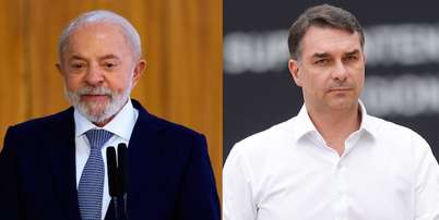 O presidente Lula (PT) e o senador Fl&aacute;vio Bolsonaro (PL-RJ) Foto: Wilton Junior/Estad&atilde;o / Estad&atilde;o