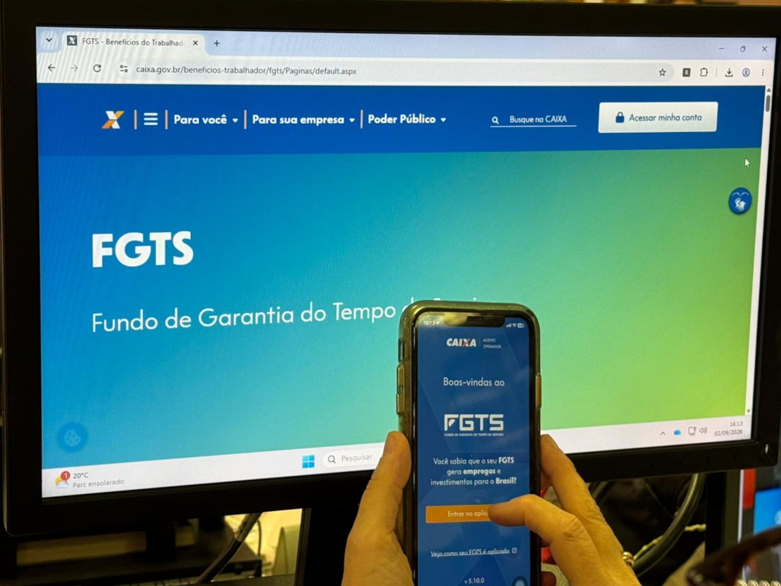 O saldo do FGTS pode ser consultado no aplicativo