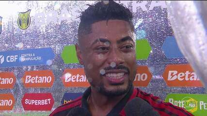 Herói do jogo, Bruno Henrique celebra gol: "Estou aqui para servir o Flamengo"
